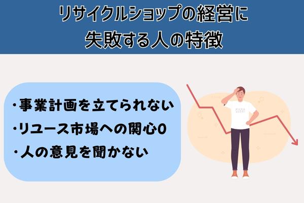 リサイクルショップの経営に失敗する人の特徴